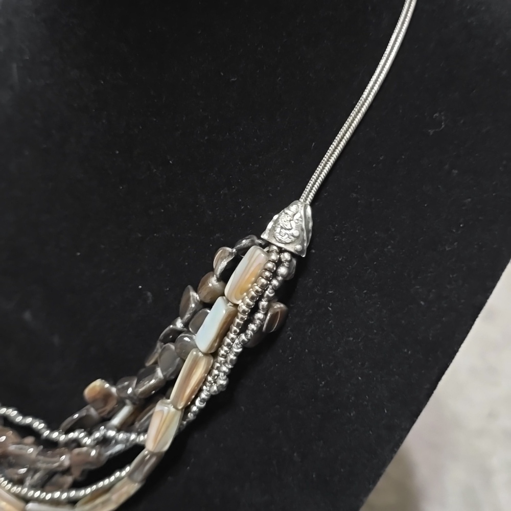 ✨️4/$20 Multi Strand Natural Shell & Glass Beads Silver Chain Necklace - Picture 4 of 15
